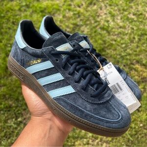 Sz 6Y / 7.5 Womens Adidas Originals Handball Spezial College Navy Clear Sky